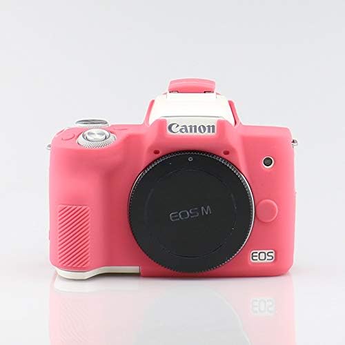 HellowPower Canon M50 Camera Housing Camera Body Case Cover Soft Silicone Protective Accessory Rubber Detachable Protection Camera Bag for Canon M50 Digital Camera (Rose red)