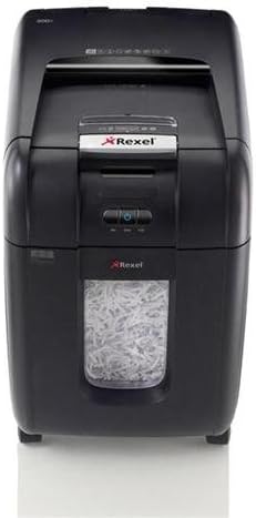Rexel Auto+ 130X 2102559A Auto Feed 130 Sheet Cross Cut Shredder for Personal or Executive Use (Up to 2 Users), 26 Litre Removable Bin, Includes Shredder Oil Sheets, Black