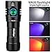 Wurkkos Handheld Flashlight, Rechargeable Home Flashlight Torch High 90 CRI, Portable Flashlight with Red Light/UV Blacklight, Waterproof Outdoor Flashlight Included 26650 Battery