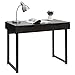 LANGRIA Modern Black Computer Desk, Writing Desk with Drawers Study Home Office Furniture, 39.4'' x 21.7'' x 29.5''
