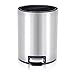 8 Liter/2.2 Gallon Stainless Steel Round Step Trash Can, Brushed Stainless Steel Trash Bin with Plastic Lid (silvery)