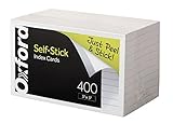 Oxford Self-Stick Index Cards, 3 x 5 Inch, Ruled, White, Premium Weight Paper, 400 Pack (61400A)
