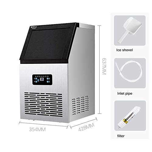 Eiswürfelmaschinen Edelstahl, 200W Eiswürfelbereiter 40kg 88Lb Eiswürfel, Selbstreinigungsfunktion, Kommerziell Ice… – Bild 8