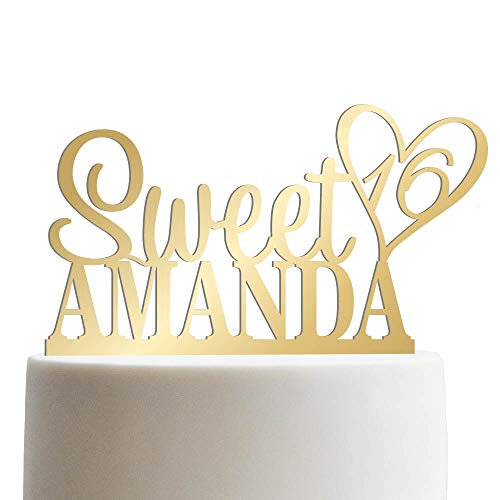 Personalized Sweet Sixteen Cake Topper 16th Birthday Cake Topper