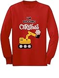 I'm Digging Christmas Gift Snow Plough Tractor Toddler/Kids Long Sleeve T-Shirt 5/6 Red