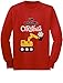 I'm Digging Christmas Gift Snow Plough Tractor Toddler/Kids Long Sleeve T-Shirt 5/6 Red