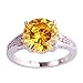 Psiroy 925 Sterling Silver Created Citrine Filled Solitaire Promise Ring