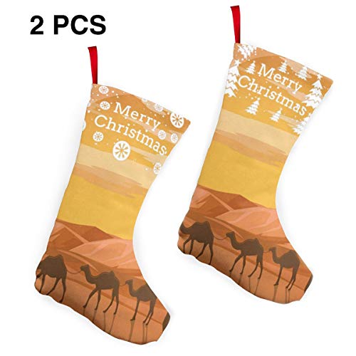 HU MOVR Christmas Stockings Cartoon Camel Sunset Marvellous Socks 2
Piece