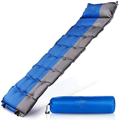 Self-Inflating Sleeping Pad with Dampproof, Waterproof Air Mattress for Picnic, Outdoor, Camping, Hiking, Backpacking, Ultralight Sleeping Pad with an Adjustable Large Pillow by Kingpeony