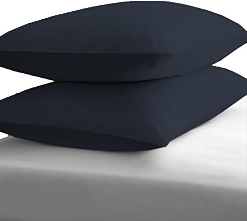 2 Piece Euroshams Cover 600 Thread Count Size 20" X 20" inches (50 cm X 50 cm) Navy Blue Color