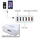 Quick Charge 2.0, ABLEGRID 60W Multi-port USB Charger 6 Ports Intelligent Desktop Charging Station Portable Travel Charger for iPhone iPad Samsung HTC Nexus and More (White)