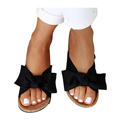 Womens-Slides-Beach-Thong-SlipperSummer-Bow-Tie-Flip-Flops-Flat-Sandals-for-Women
