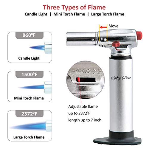Spicy Dew Blow Torch Creme Brulee Torch Refillable Professional