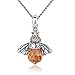 GOXO Bee Pendan 925 Sterling Silver Queen Honey Little Cute Bumblebee Necklace, Cute Honeybee Bracelet Jewelry Gift for Women Girls(bee necklace)