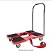 SNAP-LOC, Heavy Duty Push Cart Moving Dolly 4 Wheels, 1,500 lb with Push Bars, 4 Inch Casters, Dollies for Moving Cargo, E Strap Attachment Included, Red