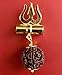 Shiv Shakti Trishul Damru Rudraksha Locket Yantra Pendant | Energized 5 Faced 5 Mukhi Rudraksh Shiv Shakti Kavach | Approx. Size 2