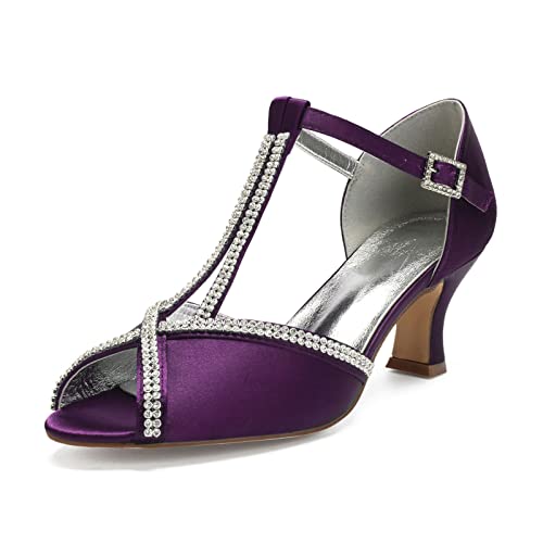 Handläufe Women's Bridal Shoes High Heels Satin Bridal Wedding Shoes for Bride Ankle Strap Fashion Prom Party Wedding Shoes