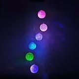 Lainin Solar Wind Spinner Color Changing Glowing Ball Wind Chime Light Mobile for Home Outdoor Garden