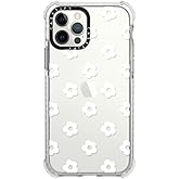 CASETiFY Ultra Impact Case for iPhone 12 / iPhone 12 Pro - Ditsy Daisies - White - Clear Frost