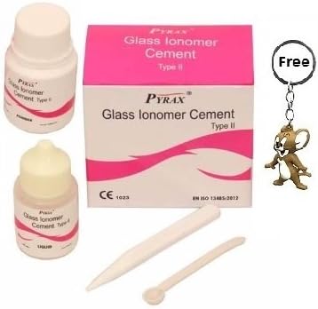 Universal Dental Permanent Filling Tooth Restoration (Type-II) Material Kit Powder+Liquid+Mixing Spoon and Pad+One An Attractive 3D Key Chain.