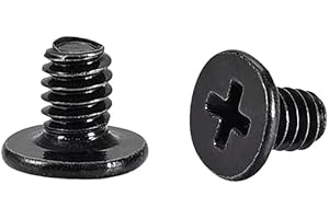 uxcell M2x3mm Phillips Screw Fastener Black 3.8mm Dia Screw Head for Laptop PC TV Fan Switch 50pcs
