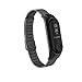 OLLIVAN for Xiaomi Mi Band 3 Replacement Strap, Stainless Steel Wristband Bracelet Replacement Band Wrist Strap for Mi Band 3 Tracker, Host Remove Easily via Double Elastic Buckle (Buckle Black)