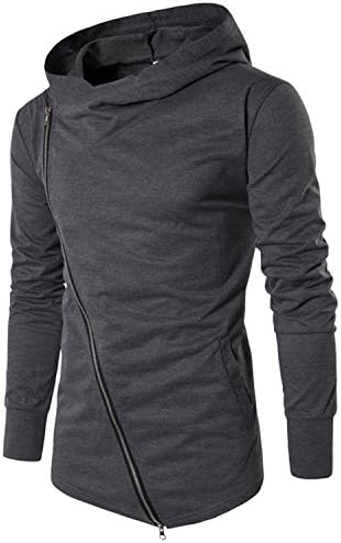 Sonjer Men Hoodies Street Wear Diagonal Zipper Slim Fashion Sweatshirt Men'S Tracksuit Men Assassins Creed Hoodies M-3Xl Gray M