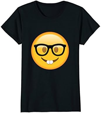 Womens Nerd Glasses Buckteeth T Shirt Medium Black