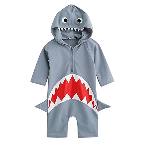 Collager Toddler Baby Boys Girls One-Pieces Cute Rash Guard Long Sleeve Swimsuit Sun Protection Bathing Suit