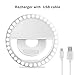 Selfie Ring Light, XINBAOHONG Rechargeable Portable Clip-on Selfie Fill Light with 36 LED for Smart Phone Photography, Camera Video, Girl Makes up (White, 36LED)