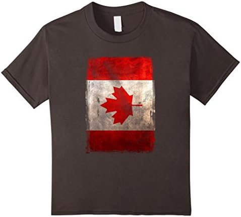 unisex-child Oh Canada Grungy Flag Tee for Canada Day Men Women Kids 6 Asphalt