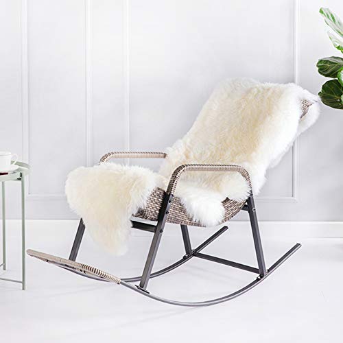 bedee Faux Lammfell Teppich Shaggy Kunstfell Schaffell 160x90cm Lammfellimitat Teppiche Longhair Fell, Universal für Wohnzimmer Schlafzimmer Kinderzimmer Esszimmer Auto Bettvorleger Sofa Matte (Weiß)