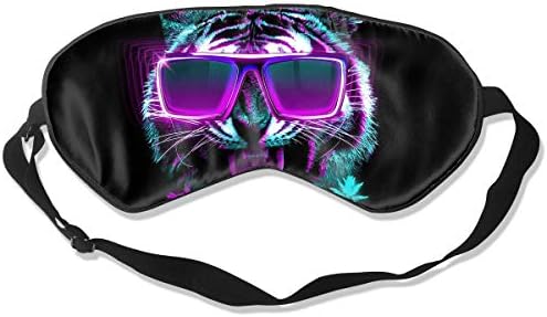 Mr.Roadman 100% Silk Sleep Mask Comfortable Sleeping Eye Mask - Cool Tiger with Sunglasses Sleep Eyes Covers for Travelling, Night Noon Nap, Mediation Or Yoga