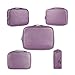 BUBM Waterproof Universal Electronics Travel Organizer Small Carrying Make up Case Customerize padded for Camera Phone Ipad Charger Cable and Accessories Men and Women(3 Set Single Layer-Purple)