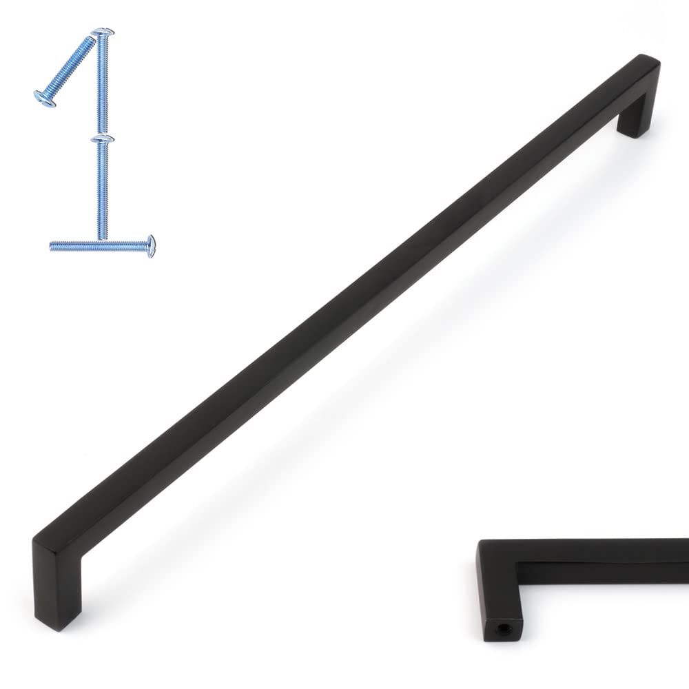 KOOFIZO Solid Square Bar Cabinet Handle - Black