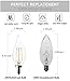 60 Watt Equivalent Candelabra Base led Bulbs E12 CA11 Dimmable 2700K Warm White 4.5W 450LM CA11 Flame Tip Vintage LED Filament Candle Bulb UL Listed (6pack)