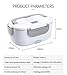 Nifogo Electric lunch box food heater 60 W,Heated lunch boxes for adults 3 IN 1,Portable Food Warmer for Car & Home, knife, fork & spoon and Carry Bag 110V/12V/24V (Grey)