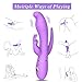 Rabbit Vibrator Dildo with Softest Dual Density Silicone for G Spot Clitoris Anal Triple Stimulation, PALOQUETH Rechargeable Waterproof Personal Vibrator with 7X7 Vibration Modes for Women, Purple