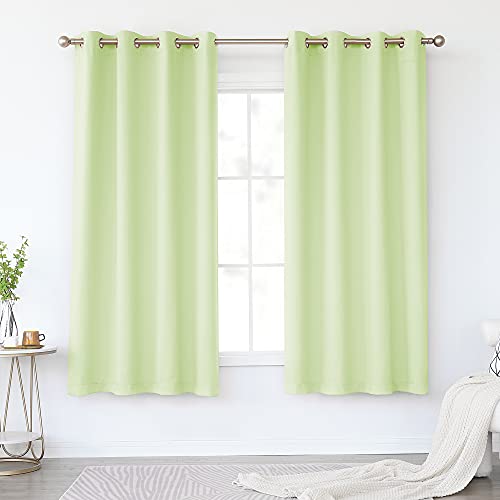 KEQIAOSUOCAI Light Green Blackout Bedroom Curtains 63 Inch - Top Grommet Window Drapes Room Darkening Thermal Insulated Mint Green Curtain for Living Room, 2 Panels, 52 x 63 Inches — image 1