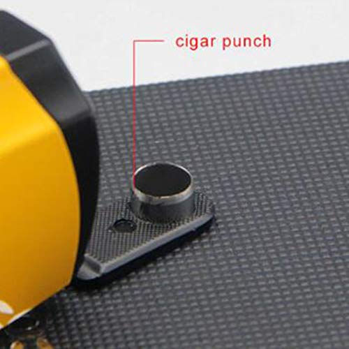 Cohiba Cigar Torch Lighter with Punch 2 Torch Jet Flame Butane Refillable High Quality Lighters Without Gas (Yellow)