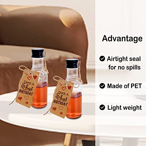 Mini Liquor Bottles, 24 Pack Airtight Plastic Spirit Bottle with Black