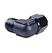 SYKRSS 3AN Aluminum Anodize Finish Male/Female 90 Degree Flare Bulkhead Fitting Adapter AN-3 Black