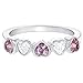 Rhodium Plated Pink and Clear Cubic Zirconia Heart Princess Rings for Babies and Toddlers Size 2 - Adorable Heart Jewelry Ideal for Babies and Little Girls