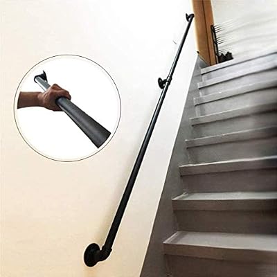 Wzning Handrail Complete Set Industrial Wind Wrought Iron Pipe Older Stairs Railings For Indoor And Outdoor Corridor Attic Safety Black Stair Railings 1 Ft 20 Ft Safe And Firm Amazon De