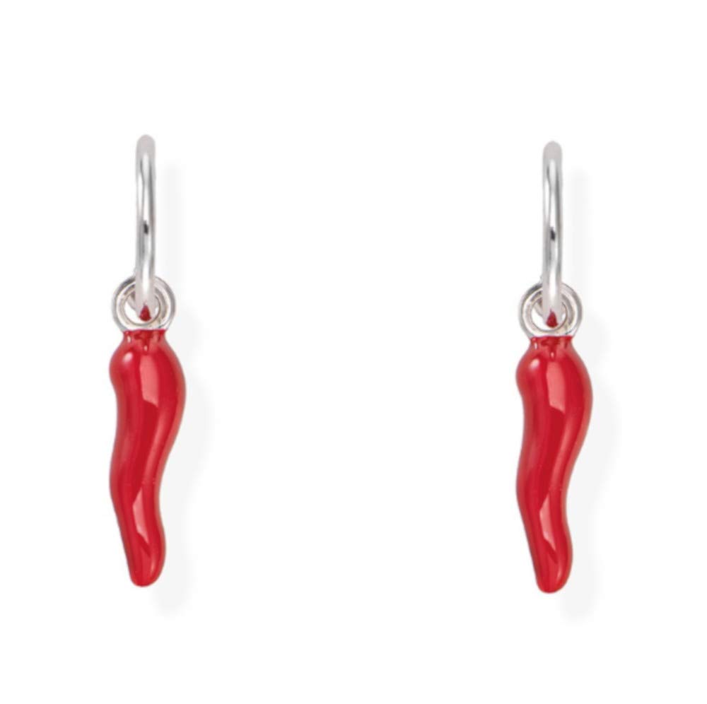 AMEN GIOIELLI EARRINGS SILVER 925 Cornetto Rosso Collection Cornetti ORCOBR