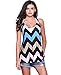 Women's Racerback Print Zig-Zag Tank Top Loose Sleeveless Shirt
