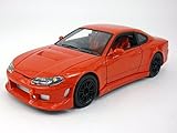 NEW 1:24 DISPLAY WELLY COLLECTION - RED NISSAN SILVIA S-15 Diecast Model Car By Welly