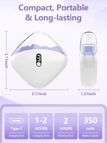 2026 Electric Nail Clippers for Feet and Hands, 2 in 1 Electric Nail Clippers and Polisher with 3 Speeds with Nail Storage Box, LED Light, for Babies, Adults and Seniors-Purple
