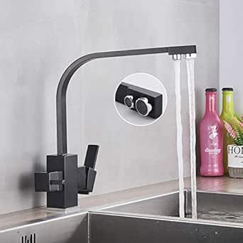 TJJL - Grifo de cocina con filtro de agua para cocina, grifo de cocina