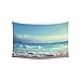 InterestPrint Ocean Wave Decor Collection, Seychelles Beach in Sunset Time, Navy Blue White Tapestry Home Decor Wall Hanging Art Sets 60 X 40 Inches